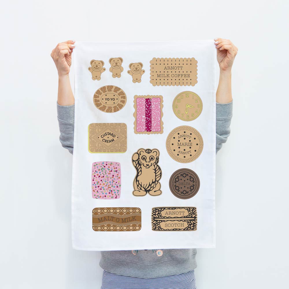 Aussie Bickies Tea Towel