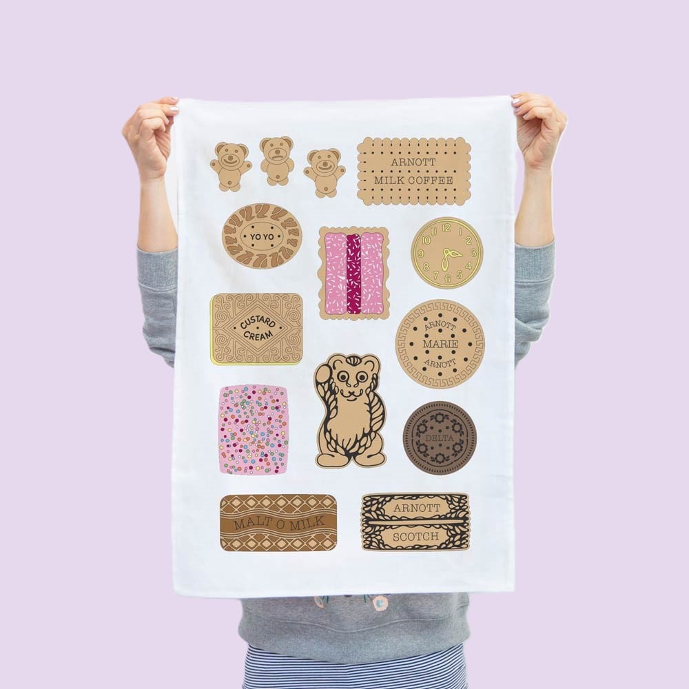 Aussie Bickies Tea Towel