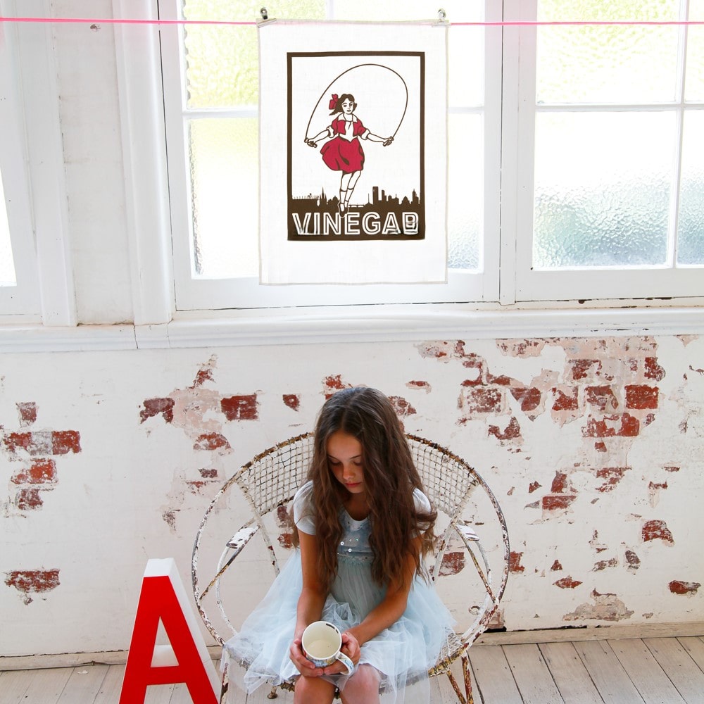 Skipping Girl Tea Towel