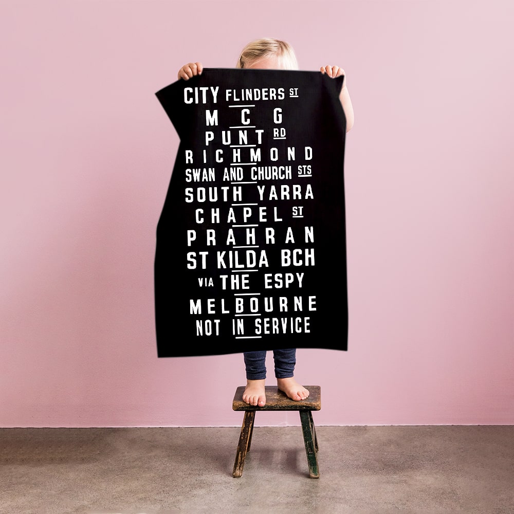 Tram Banner Tea Towel