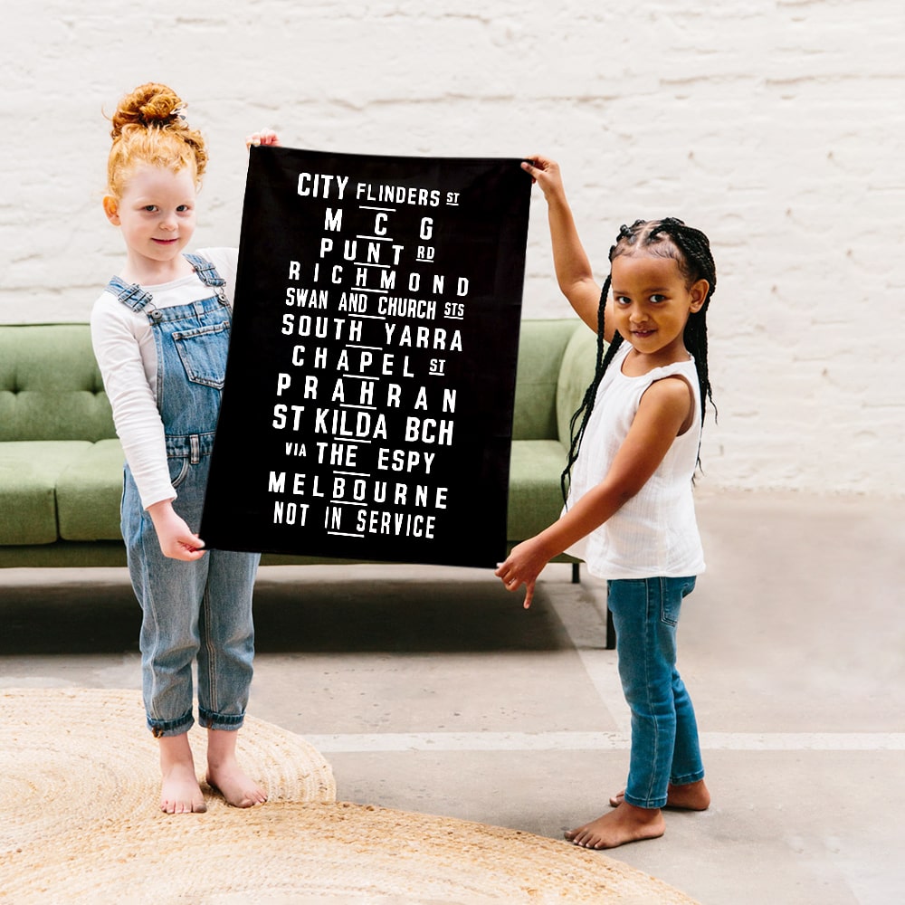 Tram Banner Tea Towel